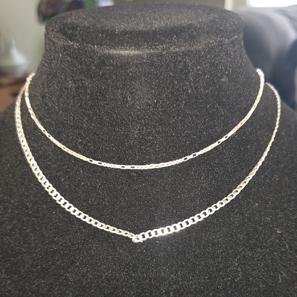 Madewell Double Layered Silver Chain Necklace